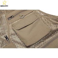 Gilet de pêche et de photographie respirant en maille ajourée camouflage pour homme