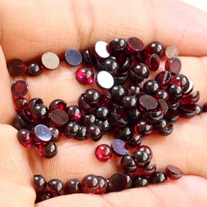 Granates naturales de 5 mm, cabujones redondos, piedras preciosas sueltas, granates rojos lisos para la fabricación de joyas, suministro al por mayor de piedras preciosas. - Product Image 2