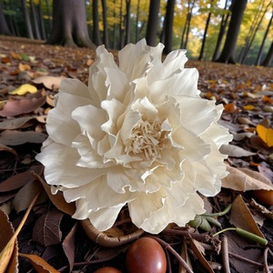 Grande fleur de pivoine faite à la main en bois de Sola, tige en fibre végétale d'Espagne de 15 cm - Product Image 2