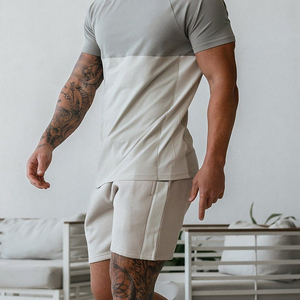 Shorts de sport décontractés pour hommes, longueur genou, été-automne, séchage rapide, respirants, écologiques, avec cordon de serrage, confortables, couleur unie - Product Image 1