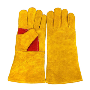Direct Factory Supply <b>Red</b> Palm Wing Thumb Welding Work <b>Gloves</b> Best Quality Leather Custom Logo Welder Working <b>Gloves</b> - Product Image 2