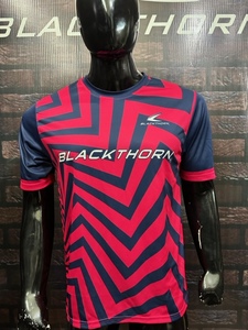 Breathable 100% <b>Polyester</b> Anti-Bacterial Quick Dry Crew Neck Sports Sublimation Transfer Print Striped Soccer <b>T</b>-<b>shirt</b> Custom - Product Image 4