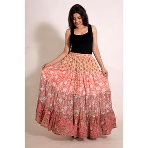 Handmade Cotton <b>Patchwork</b> <b>Skirt</b> Boho Maxi <b>Skirt</b> for Women Ethnic Festival Wear Sustainable Fashion - Product Image 2