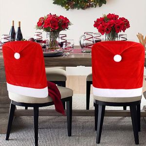 4 housses de chaise de Noël en forme de chapeau de Père Noël, rouge, pour salle à manger, décoration de Noël pour la maison - Product Image 5