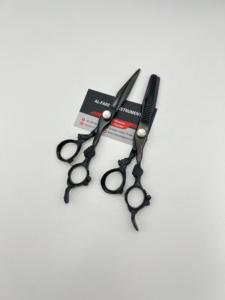 Black Plasma Color Hair Cutting Scissors Set Adjustable Screw Dragon <b>Handle</b> Thinning Straight Barber Salon Use <b>Shears</b> - Product Image 6