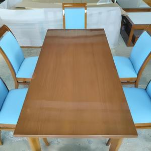 Modern Eco-Friendly Wooden Farmhouse Dining Room Set Rectangular Table and Upholstered <b>Chairs</b> for Restaurant Hotel Dining Area - Product Image 4