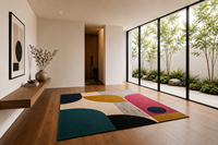 Tapis en laine tufté à la main abstrait moderne, tapis géométrique de luxe pour salon, chambre à coucher, décoration intérieure, taille personnalisée