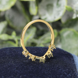 AMBER JEWELS T-1420 <b>Crown</b> Shape Engagement <b>Ring</b> 14K Gold Plated Lab Grown Diamond Prong Setting Unisex Classic Style IGI - Product Image 4