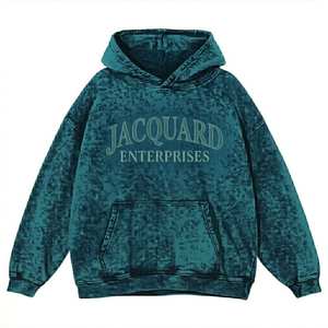 เสื้อฮู้ดดี้โอเวอร์ไซส์ผ้าฝ้ายพรีเมียมเนื้อหนา แบบเรียบ สีพื้น สไตล์สตรีทแวร์สำหรับผู้ชาย - Product Image 1