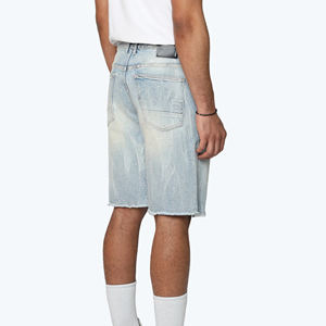 Shorts en jean baggy d'été pour hommes, vente en gros du fabricant, logo et étiquette personnalisés, denim uni de qualité supérieure - Product Image 2