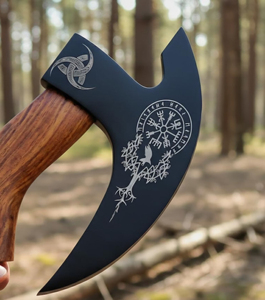 Cortador de Pizza Vikingo, Hacha de Acero de Alta Calidad para Acampar, Cortar Carne y Pizza, Venta al por Mayor, Personalizado, Hecho a Mano, Gran Venta - Product Image 5
