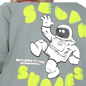 เสื้อยืดโอเวอร์ไซส์ผู้ชายผ้าฝ้าย 100% เนื้อหนา 260 กรัม พิมพ์ลาย DTG สไตล์เรโทร สตรีทแวร์ ลุคซักยืด เสื้อเปล่า - Product Image 1