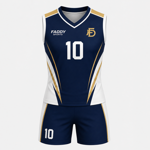 Ensemble d'uniformes de volley-ball personnalisés professionnels par sublimation – Maillot sans manches respirant et short – Tenue de sport pour hommes et femmes - Product Image 1