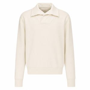 Sweat-shirt à col châle surdimensionné pour homme, couleur unie, coton, tissu molletonné français, style minimaliste, vêtements d'automne - Product Image 5