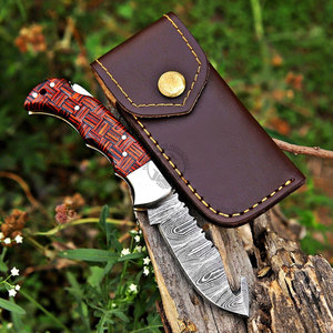 Couteau de poche pliant à verrouillage arrière en acier Damas, fait main, personnalisé, édition limitée, multifonctionnel, couteau de survie - Product Image 3