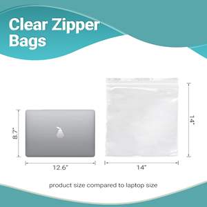 Confezione 250 sacchetti trasparenti con cerniera 14x14 pesante sigillo superiore in polietilene 6 Mil spessore multiuso industriale sacchetti di conservazione per la ristorazione - Product Image 3