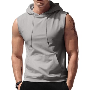 Wholesale Cheap Prize <b>Gym</b> Workout Sleeveless <b>Hoodies</b> Men Bodybuilding Fitnesswear Tank Tops Streetwear Stylish Tank Tops - Product Image 6