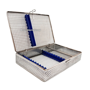 Premium Manual Surgical Wire <b>Mesh</b> Box with Divider Stainless Steel Medical Sterilization <b>Basket</b> for Surgical Instruments - Product Image 3