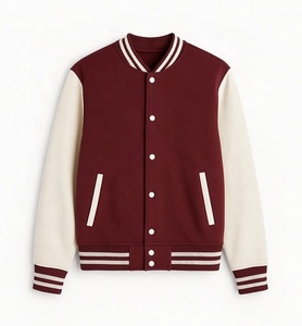 Custom <b>Vintage</b> Baseball <b>Jacket</b> for Men University College <b>Varsity</b> Winter Season Fleece Fabric Blank Leather Sleeve Bomber <b>Jacket</b> - Product Image 2