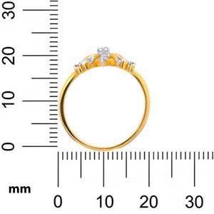 Exquisito Anillo de Boda de Oro Amarillo de 14K con Racimo Central de Diamantes, Delicados Detalles Pavé, Banda Curva, Lujoso, con Diamantes Cultivados en Laboratorio - Product Image 5
