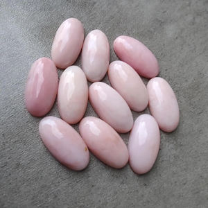 พลอยโอปอลสีชมพูแท้ทรงรีขนาดใหญ่ ขัดเงา ด้านหลังแบน สำหรับทำเครื่องประดับ มีทุกขนาด - Product Image 4