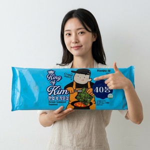 Nori Gim, Comida Coreana, King of Kim, Alga Nori Coreana Tostada y Sazonada, 40 Unidades, Bolsa de Bocadillos Secos, Bocadillos Pequeños con Sabor Infusionado - Product Image 3