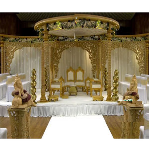Mandap de Madera Tallada Dorada para Bodas, Duradero, Moderno, Personalizable en Tamaño y Color, Suministros para Bodas Indias, Venta de Fábrica DSTEXPORTS, EE. UU. - Product Image 1