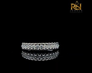 Double Row <b>Crown</b> Lab Grown Diamond Half Eternity Band Solid Gold Tiara Stacking <b>Ring</b> Women OEM ODM Wholesale B2B Supply - Product Image 1