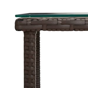 17.7 marrone \ "x17.7 \" x17.7 \ "tavolino in Poly Rattan e vetro temperato - Product Image 5