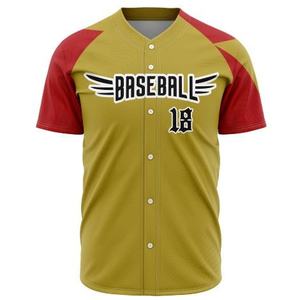 Maillot de baseball personnalisé uni à manches courtes, col en V, pull unisexe pour adulte, uniforme de softball 100 % polyester 240g sublimé - Product Image 5