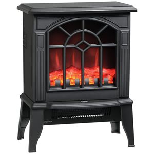 Caminetto Elettrico Realistico Autoportante con Fiamma, 750W/1500W, Protezione dal Surriscaldamento, Nero - Product Image 1
