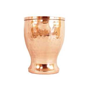 Paire de tasses en cuivre pur texturé, motif rayé, ensemble de verres à boire, tasse à eau ayurvédique artisanale, grande capacité, écologique - Product Image 3