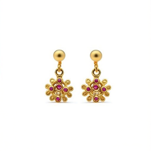 Fashion Stud Earrings-Elegant Matte Temple Kada Bangles - Product Image 2