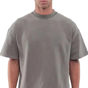 เสื้อยืดโอเวอร์ไซส์สีดำสำหรับผู้ชาย ผ้าฝ้าย 100% คอกลม แขนสั้น ผ้าถักด้านหน้า ระบายอากาศได้ดี เป็นมิตรกับสิ่งแวดล้อม สไตล์สตรีทแวร์ - Product Image 6