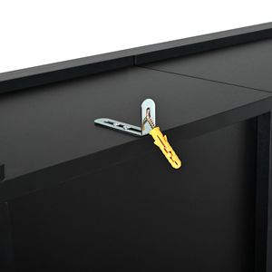 Scrivania ad arco in stile rustico con pensile, in noce, stile Mid-Century, per ufficio domestico, con stazione di ricarica e vassoio per tastiera - Product Image 6