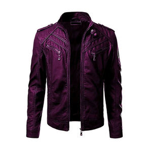 Wholesale High Quality <b>Men's</b> <b>Leather</b> <b>Jacket</b> Stand Collar Motorbike Style <b>Leather</b> <b>Jacket</b> Casual Wear Custom <b>Leather</b> <b>Jacket</b> - Product Image 1