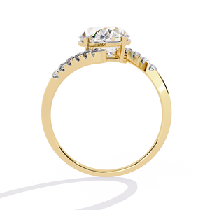 Anillo de Compromiso con Diamante Cultivado en Laboratorio de Corte Ovalado de 2 Quilates, Certificado IGI, Engaste Pavé, Oro de 14K/18K, Joyería Nupcial - Product Image 6