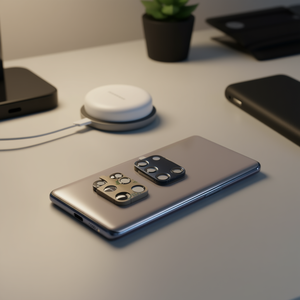 Lente protettiva per fotocamera per Samsung Galaxy A31 A315F nera con design a 6 fori - Product Image 3