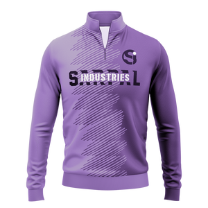 Sweat-shirt en coton pour homme à col montant, demi-zip, manches longues, tricoté, coupe droite, décontracté, hiver, vente en gros - Product Image 1