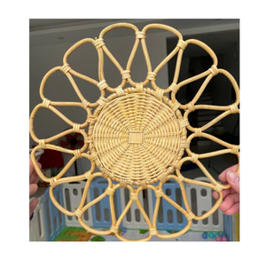 Round Natural Vietnam Rattan Charger Plate Handmade Decorative Tray For Dining Table Wholesale - Product Image 1