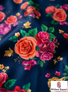 Tela de Poliéster con Estampado Digital Floral Elegante, Fabricante Personalizado con Impresión Personalizada para Prendas y Ropa - Product Image 3