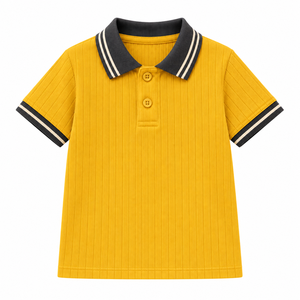 Camiseta Polo de Punto para Niños, Manga Corta, Cuello Polo Acanalado, Informal, Ropa de Verano para Niños, Venta al Por Mayor - Product Image 4