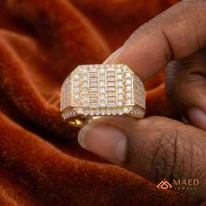 Moissanite <b>Ring</b> <b>Men</b> Hip Hop Gold Plated 925 Sterling Silver Baguette Cluster <b>Ring</b> Luxury Statement Jewelry Gift - Product Image 5