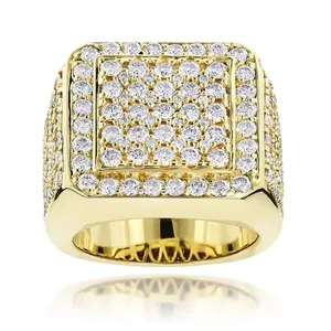 Anillo de Hombre EtherStar con Diamante Cultivado en Laboratorio de 3.5ctw, Oro Sólido de 18K, Corte Brillante Redondo, Estilo Clásico, Anillo de Pinky - Product Image 3