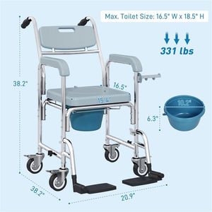 Sedia a rotelle comoda con manovella manuale ed elettrica - Costruzione in plastica e acciaio/metallo - Certificata TUV - Product Image 3