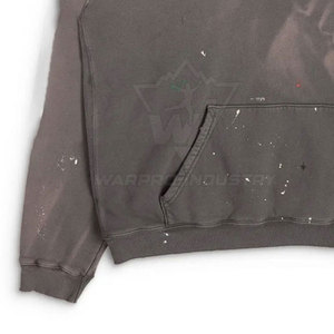 Premium <b>Men</b> Distressed Hoodies Heavy Cotton <b>Pullover</b> Hooded Streetwear Custom Apparel Manufacturer - Product Image 5