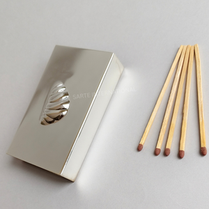 Silver Plated Brass <b>Matchbox</b> Holder Shell Design for Fireplace Matchsticks Table Decor Luxury Gift Retailers Wholesale Buyers - Product Image 4