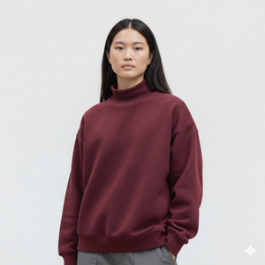 Pull à col montant confortable pour femme, style décontracté pour tous les jours, sweat-shirt à col montant pour femme, design élégant et fonctionnel - Product Image 2