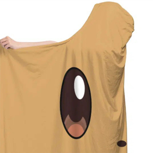 Wearable Fleece <b>Blanket</b> Hoodie Cartoon Print Soft <b>Warm</b> Oversized Coat For Adults - Product Image 4