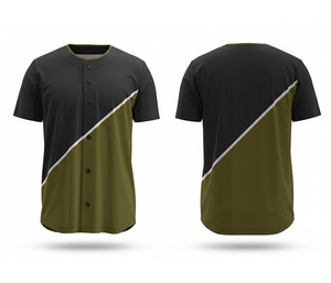 เสื้อเบสบอลทีมแบบสั่งทำพิเศษ พร้อมชื่อและหมายเลข  พร้อมโลโก้และหมายเลขตามสั่ง |   ฐานผ้าโพลีเอสเตอร์ที่ระบายอากาศได้ดี - Product Image 2
